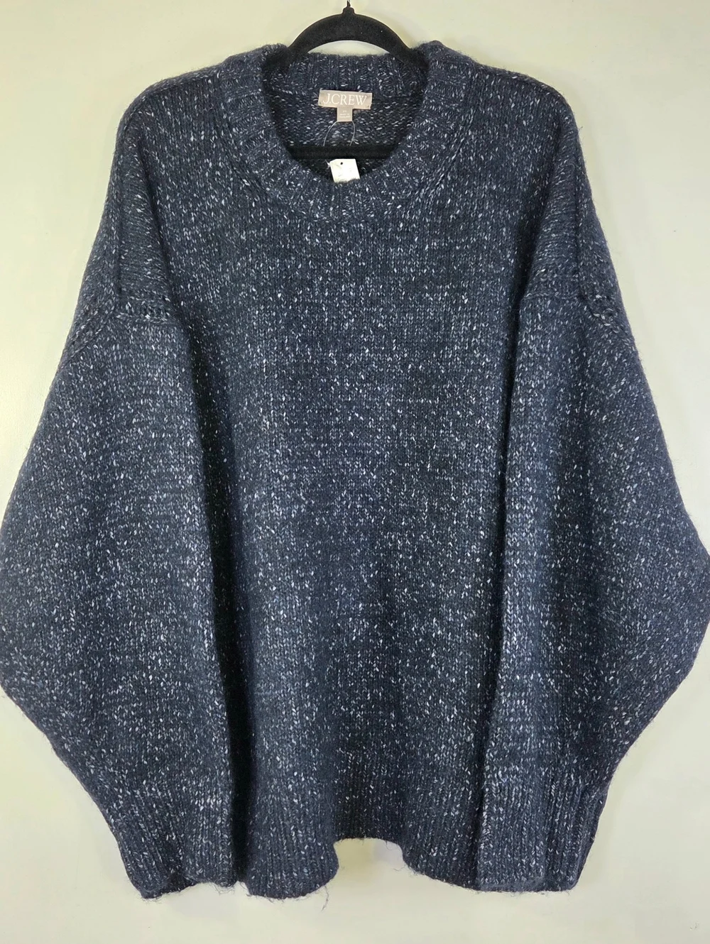 NWT J.CREW RELAXED CREWNECK PULLOVER MARLED ALPACA WOOL BLEND SWEATER.